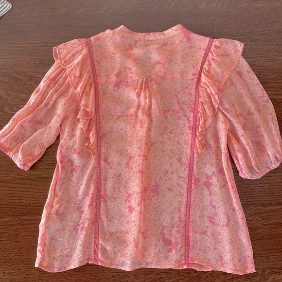 CREAM Blouse, sheer with lace accents, size 36 - Picture 2 of 9